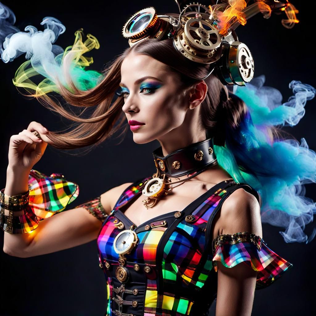 Steampunk Plaid Pattern