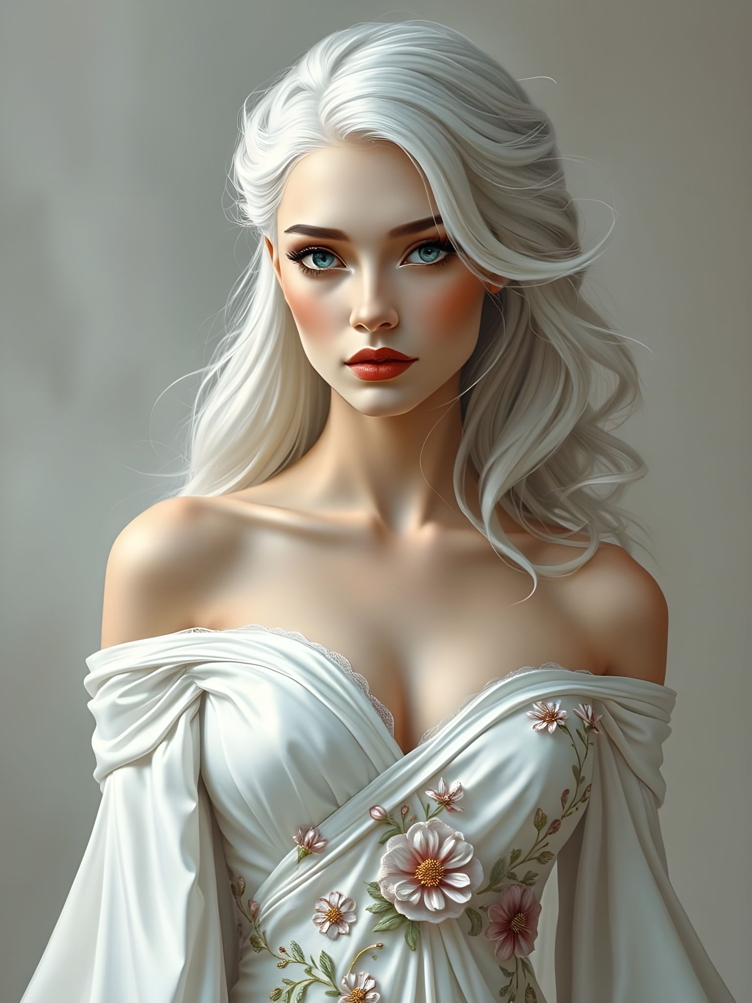 Ethereal Beauty in a Luxurious Oil Painting