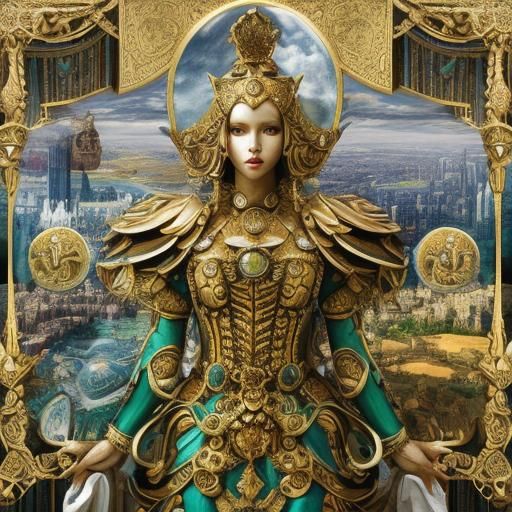 Surreal Renaissance Courtesan: Glamorous 3D Portrait