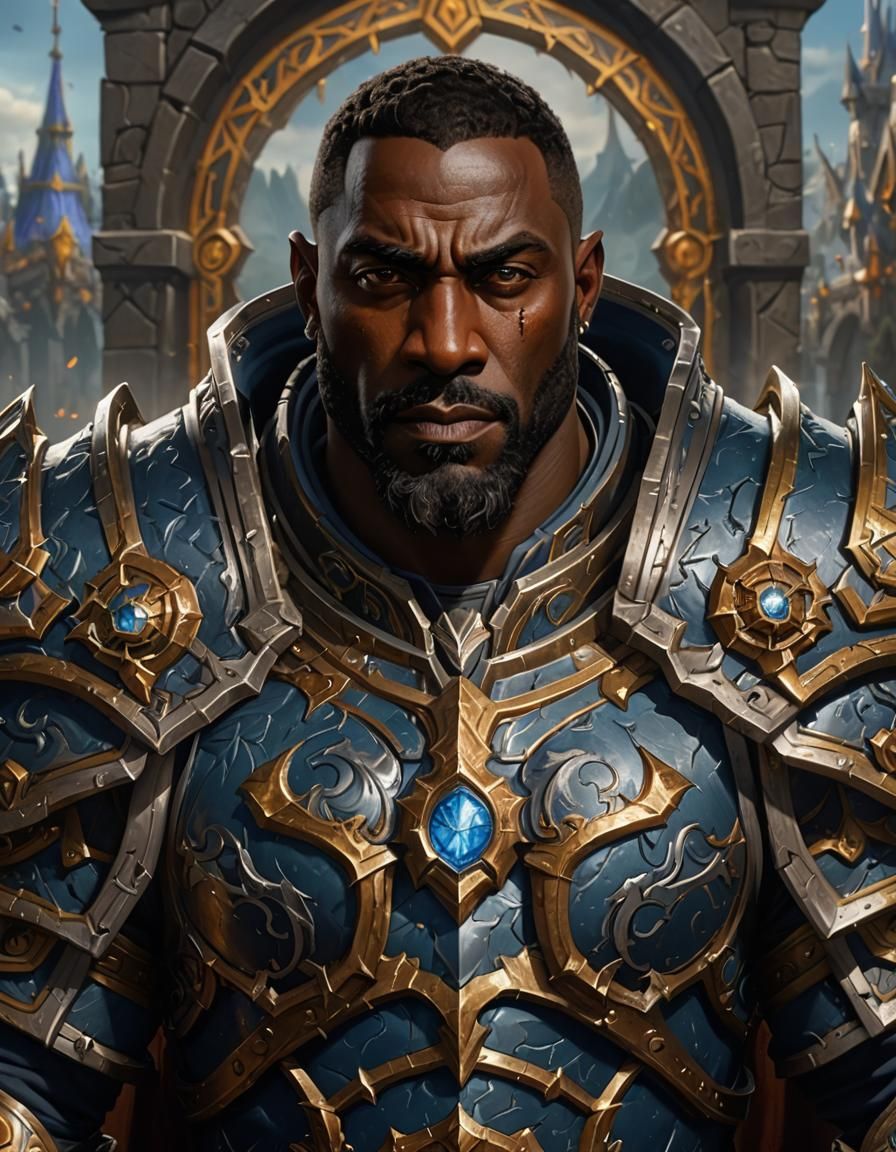 Paladin Portrait in World of Warcraft Style