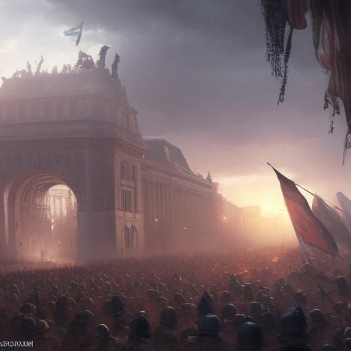 Symbolic Liberty, Equality, Fraternity in Digital Art