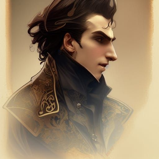 Steampunk Vampire Portrait in Hyperdetailed Style
