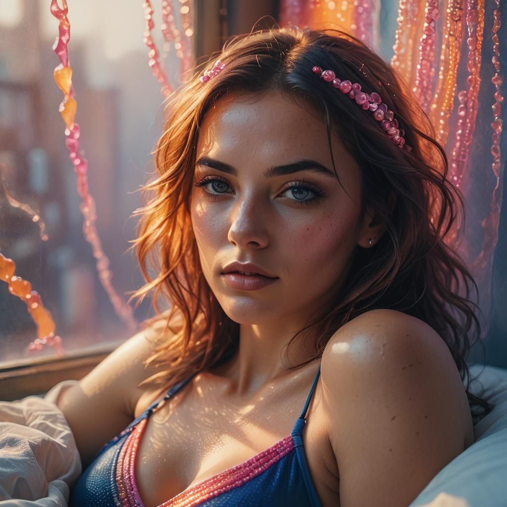 Beautiful Woman in Bed: A Matte Painting Portrait