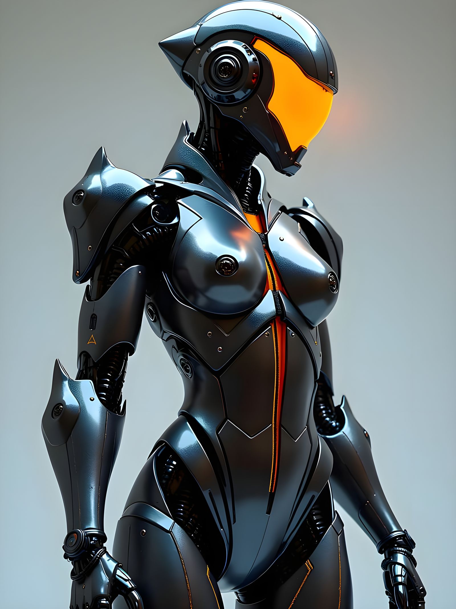 Cybernetic Woman Fuses Sensuality and Biomechanical Aggressi...