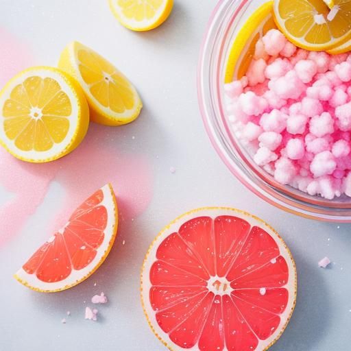 Colorful Pink Breakfast Still Life
