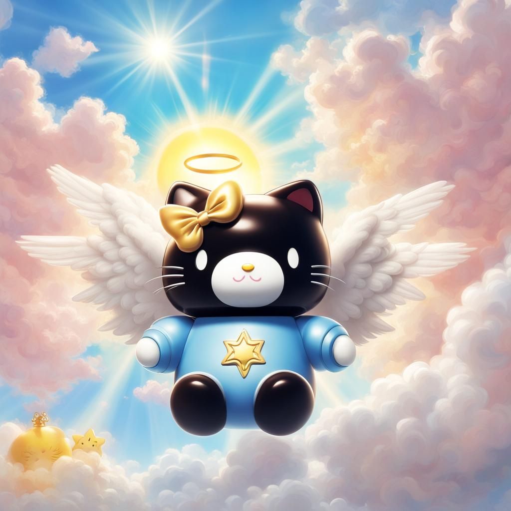 Chococat and Hello Kitty Angels in Divine Light
