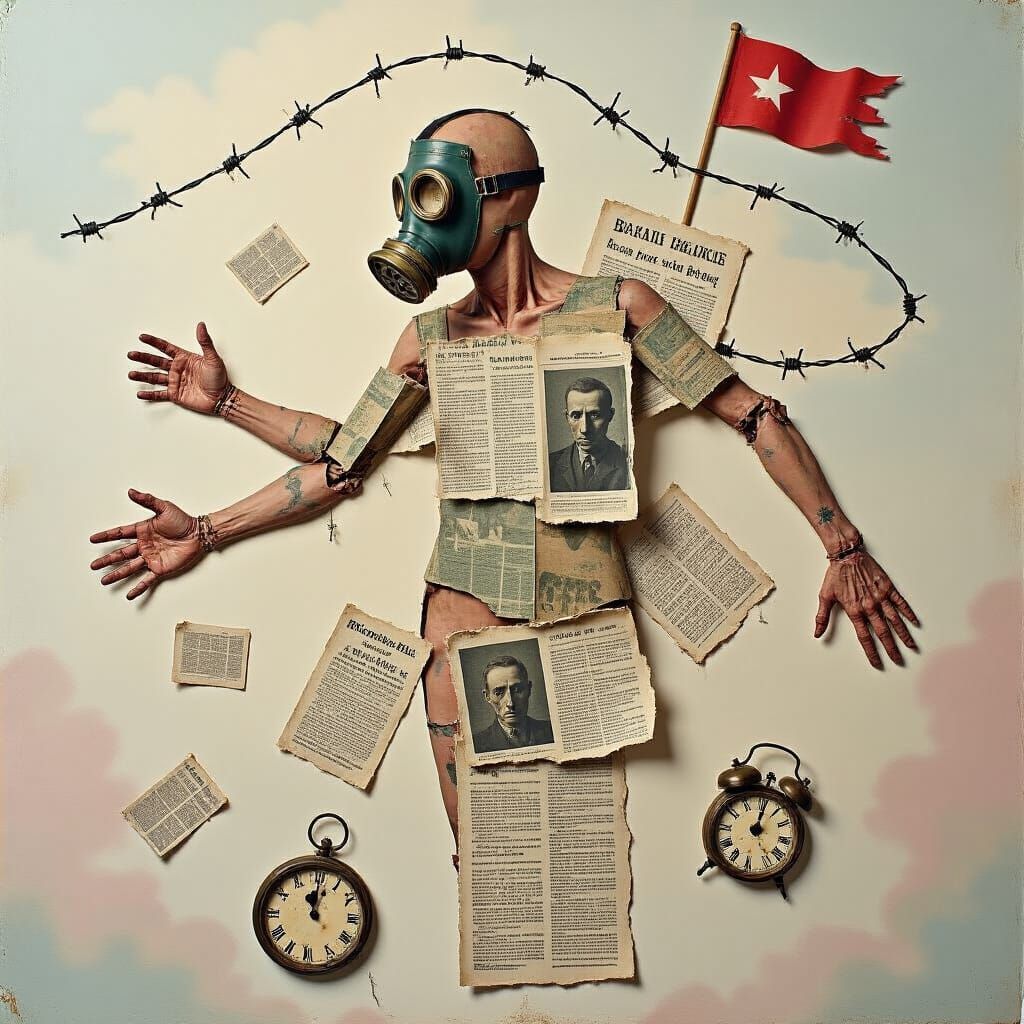 Surreal Dadaist Collage of Disjointed Symbols