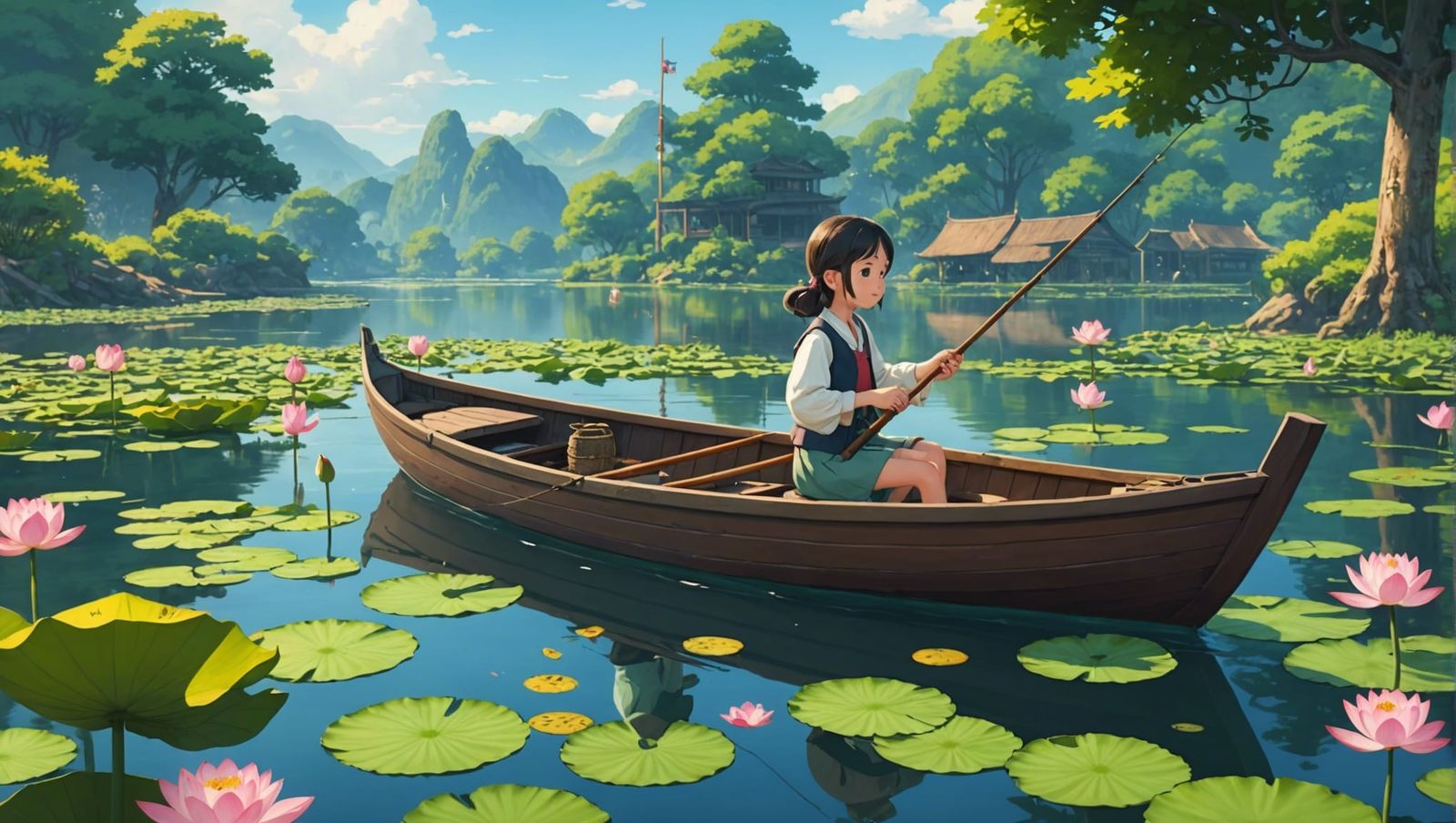Fishing Girl (2.5D anime Style)