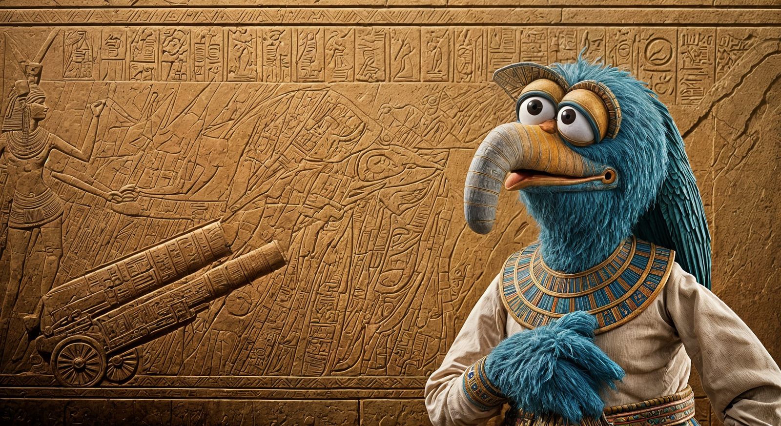 Gonzo in Ancient Egyptian Regalia with Cannon Launch Bas-Rel...