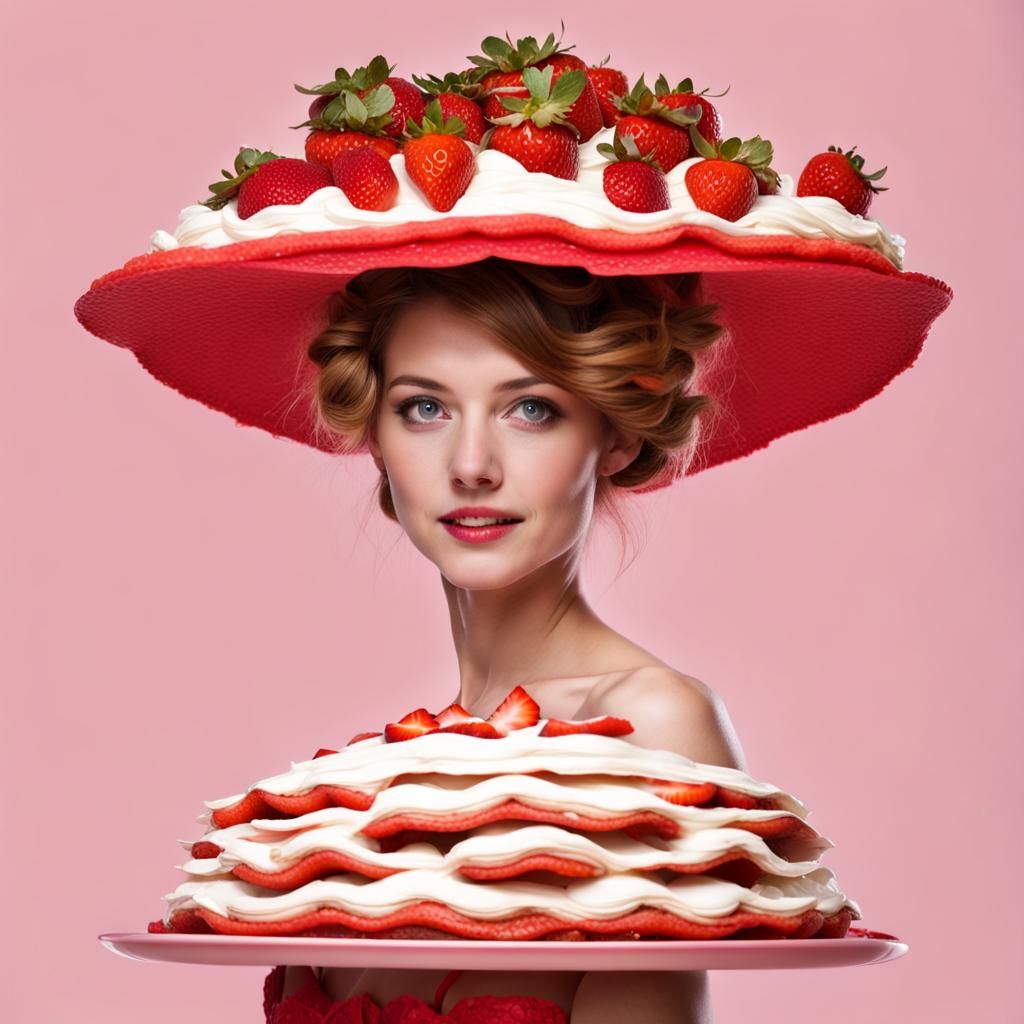 Strawberry Cake Dress Fashion Concept