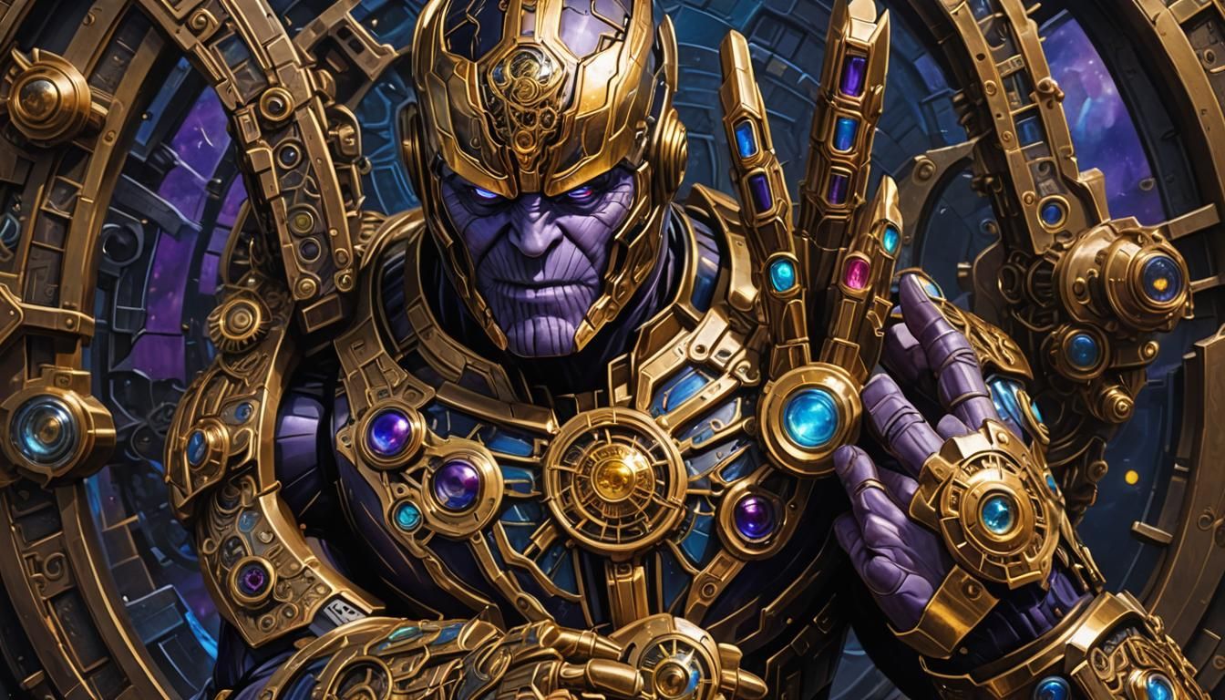 Steampunk Thanos with Infinity Gauntlet