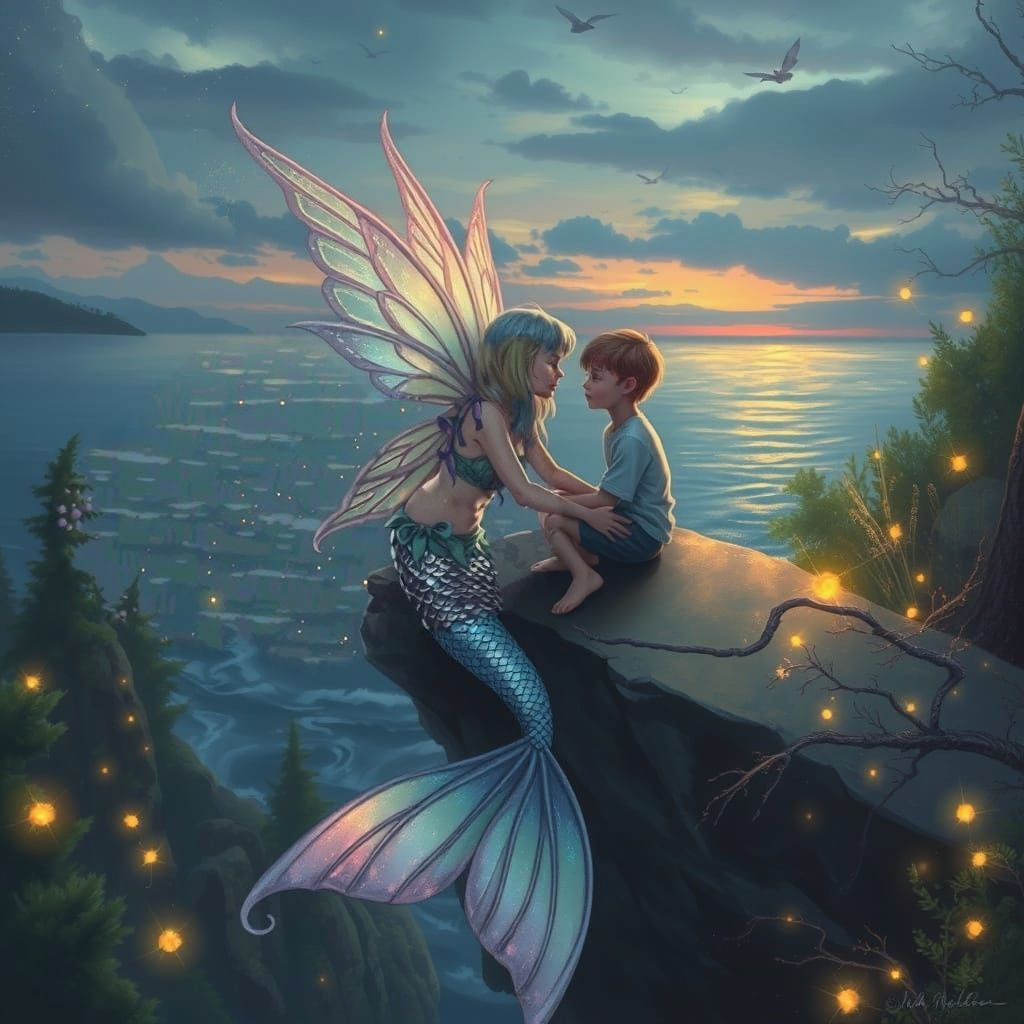 Fairy Mermaid Converse Under Starry Night Sky