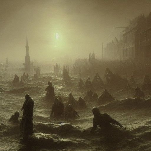 Innsmouth Horror in Doré and Rutkowski Style