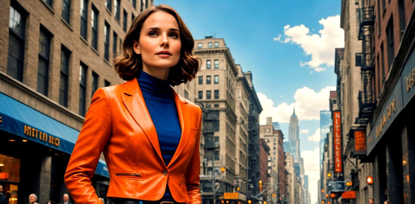 Natalie Portman as Lois Lane in Metropolis Street Scene