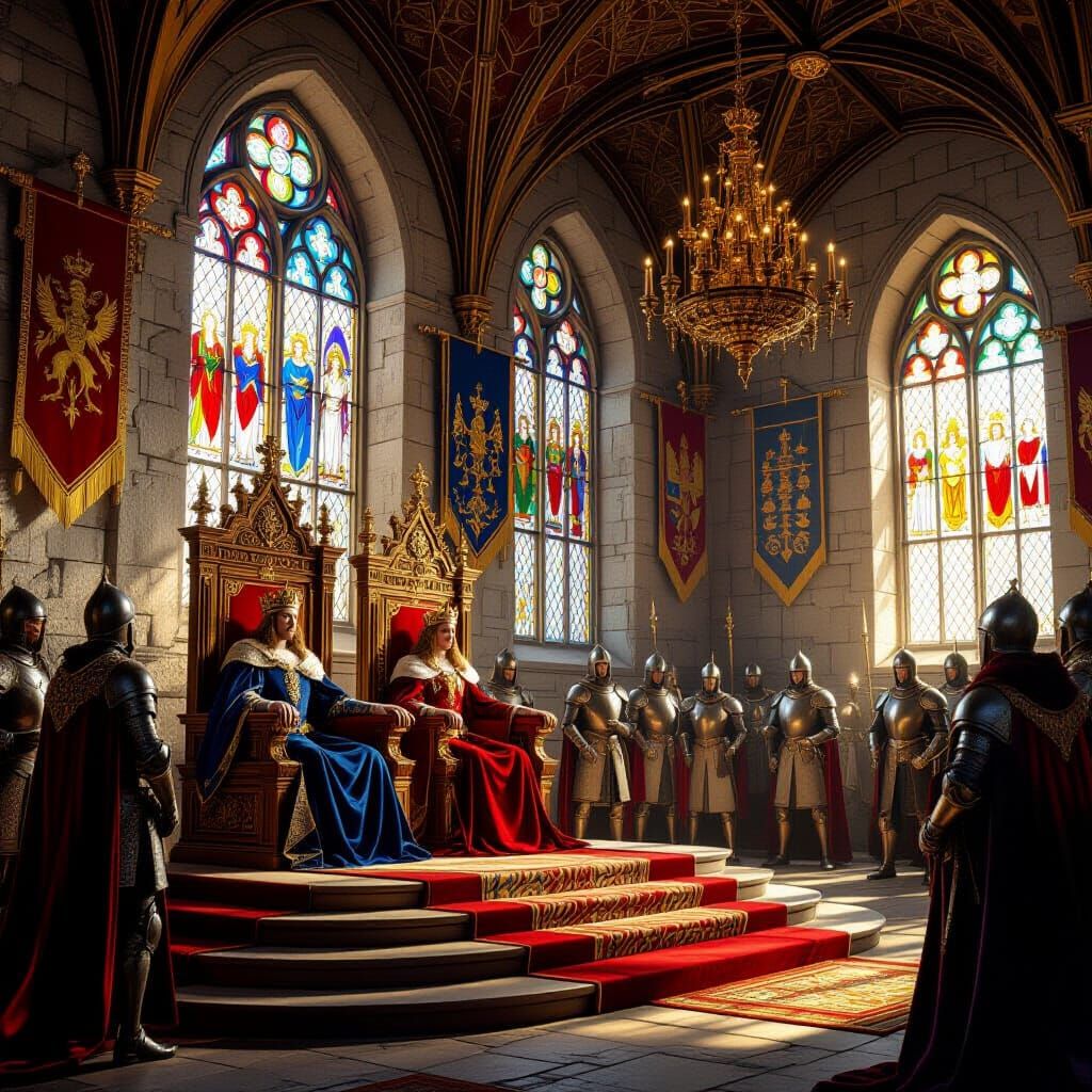 Medieval Castle Throne Room: Royal Power in 1000 AD