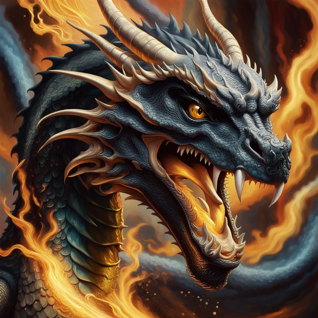 Leroy, The Last Dragon, with Flaming Dragon