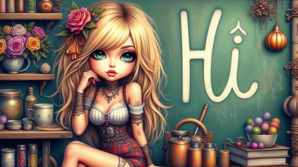 <lora:Romantic Goth:1.0> <lora:Hand Drawn Bohemian:1.0> <lor...