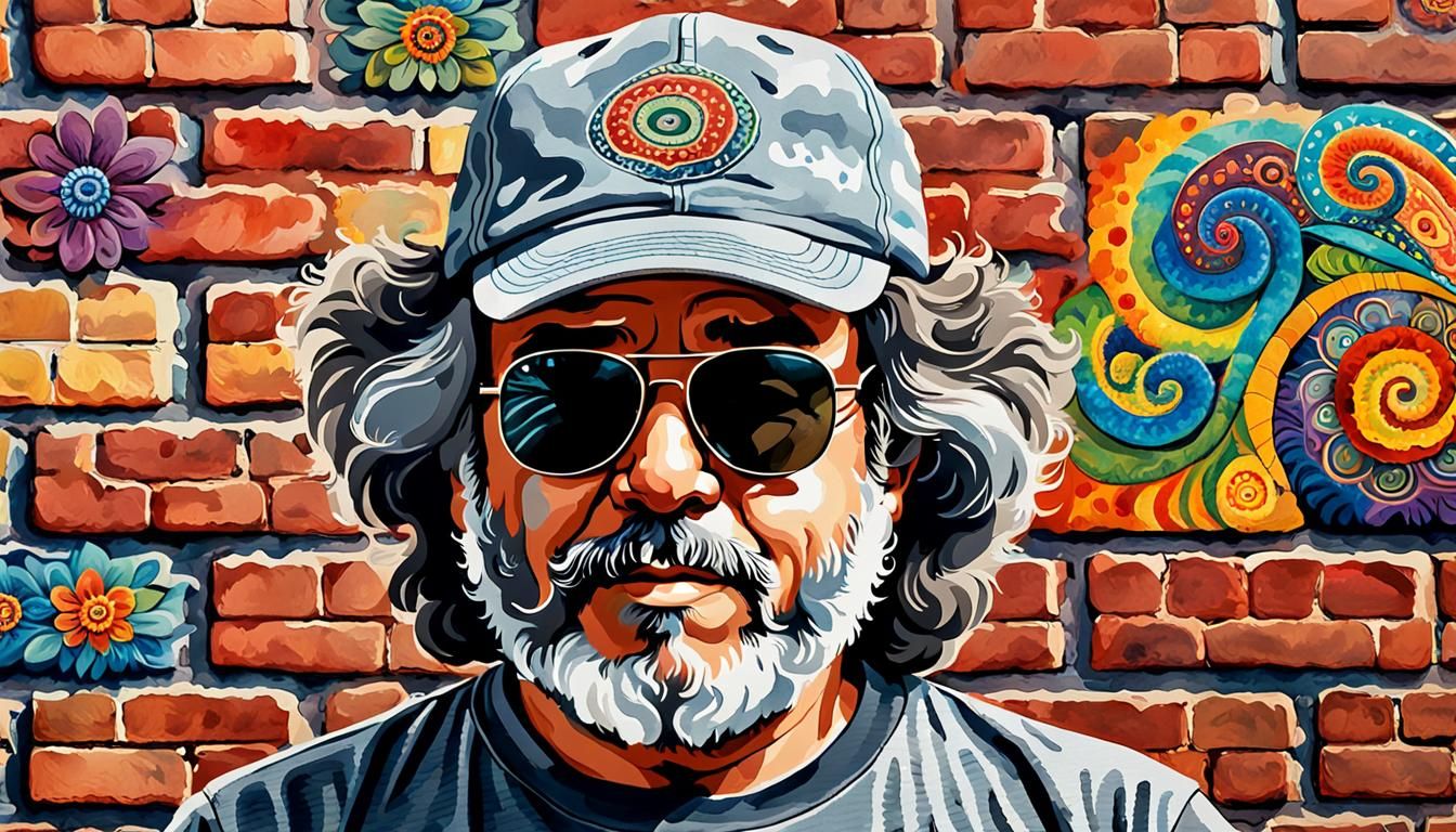 Jerry Garcia Pop Art Watercolor Portrait