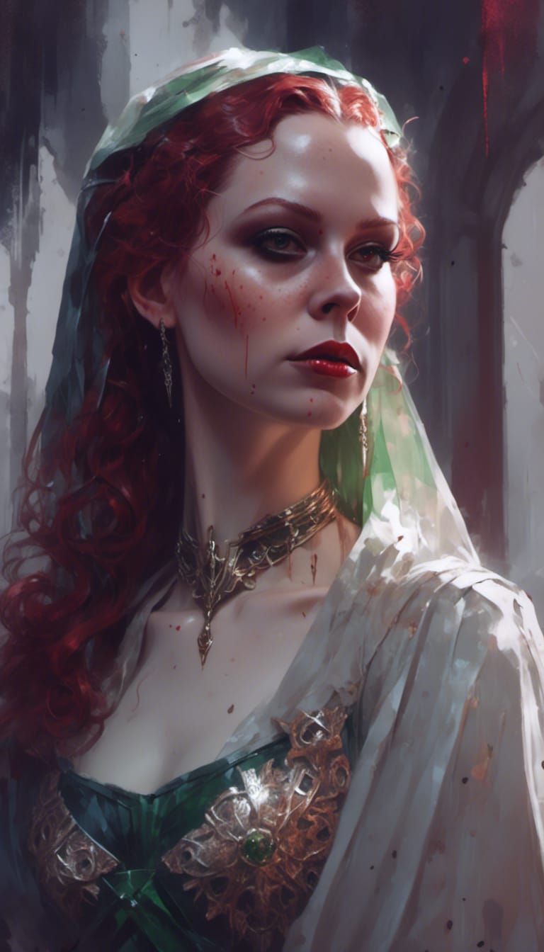 Cyberpunk Vampiress Portrait in 3000 A.D.