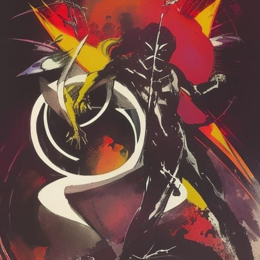 Yin and Yang Symbol in Comic Book Art Style