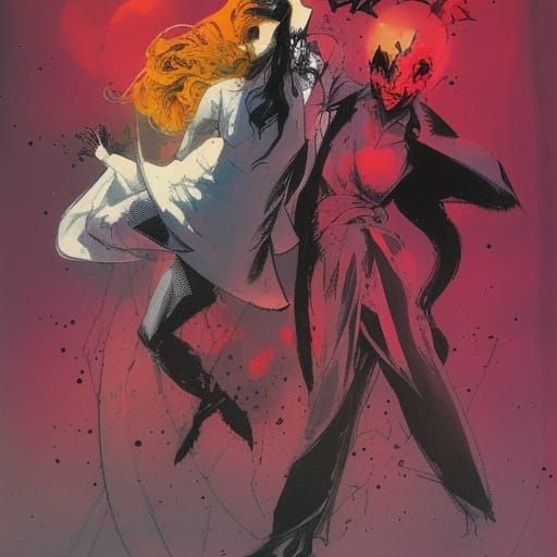 Yin Yang Duality in Comic Book Art Style