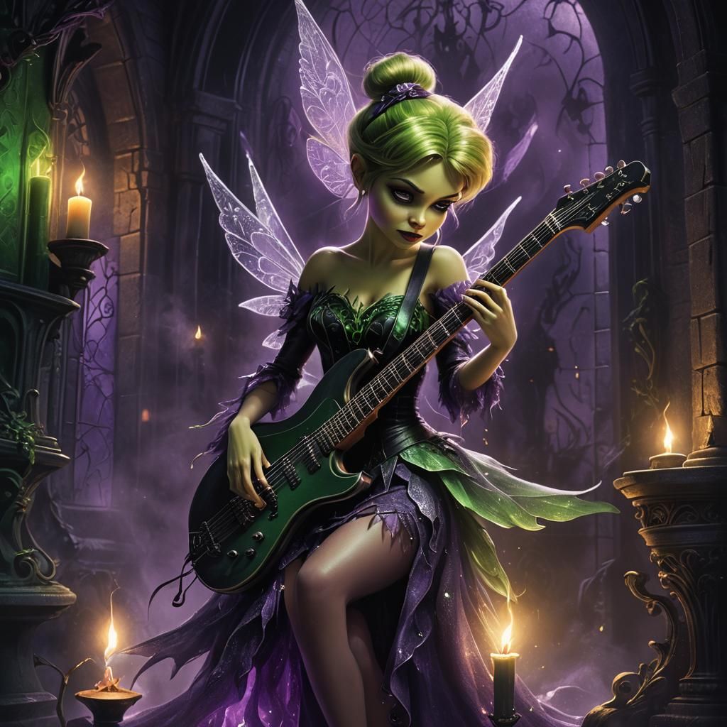 Tinker Bell as Grim Reaper in Dark Fantasy Art