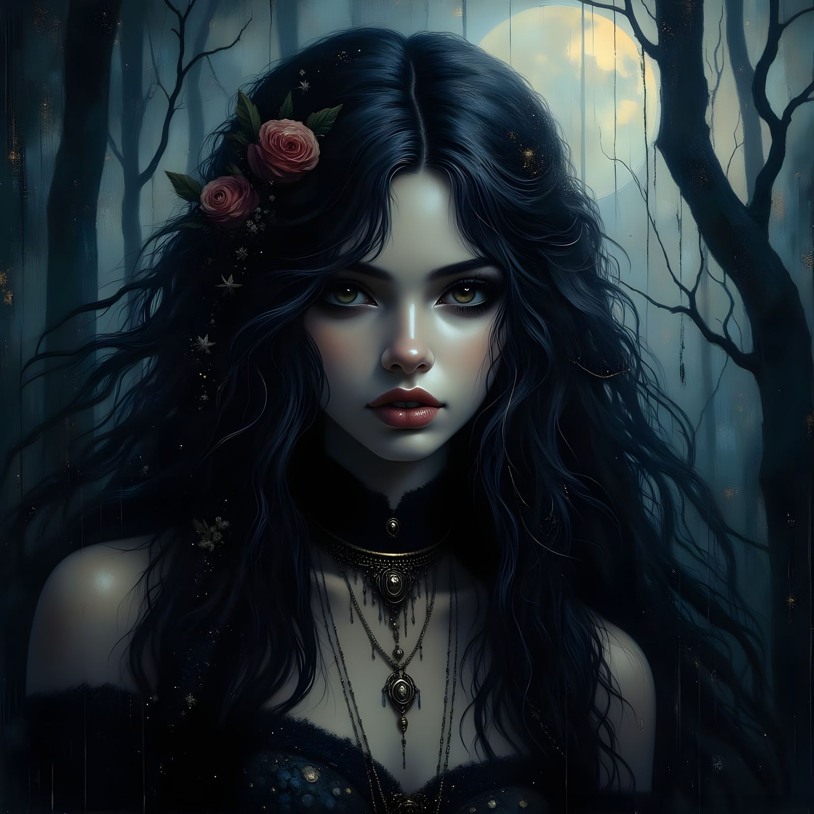 Norse Goddess Portrait in Romantic Goth Style
