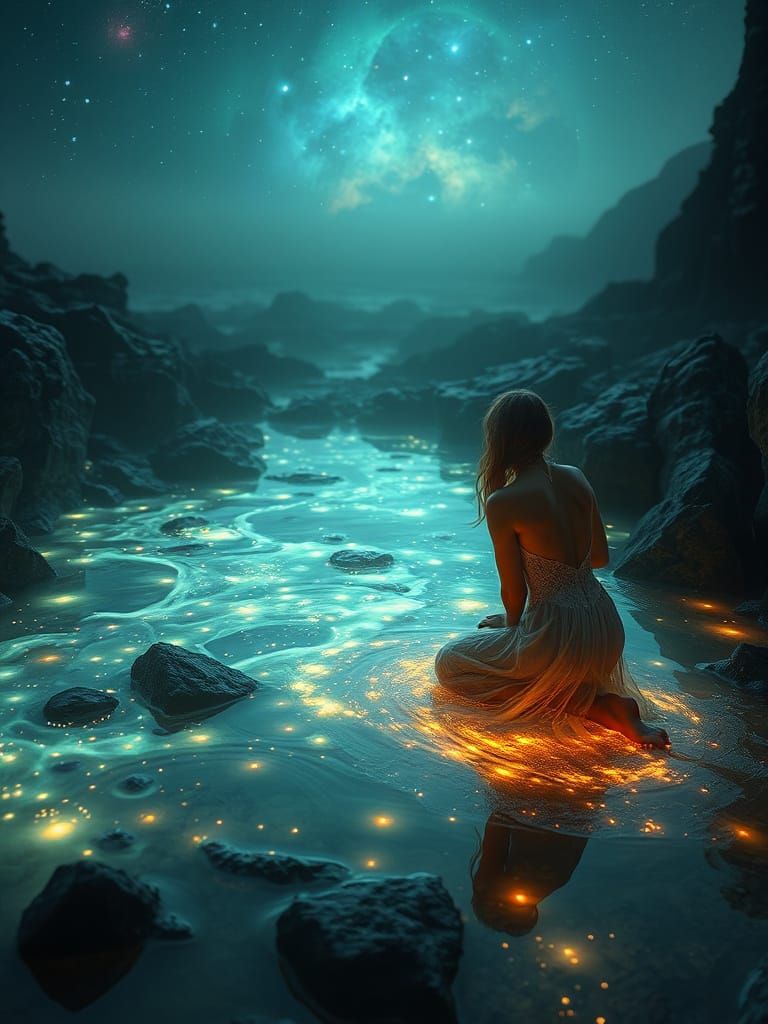 Mystical Singer Contemplates Celestial Tides