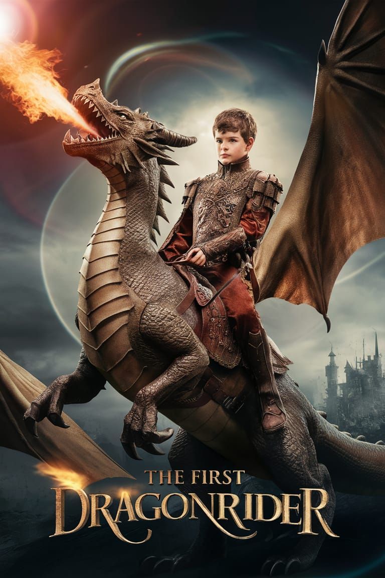 Epic Dragonrider Movie Poster in Steampunk Style