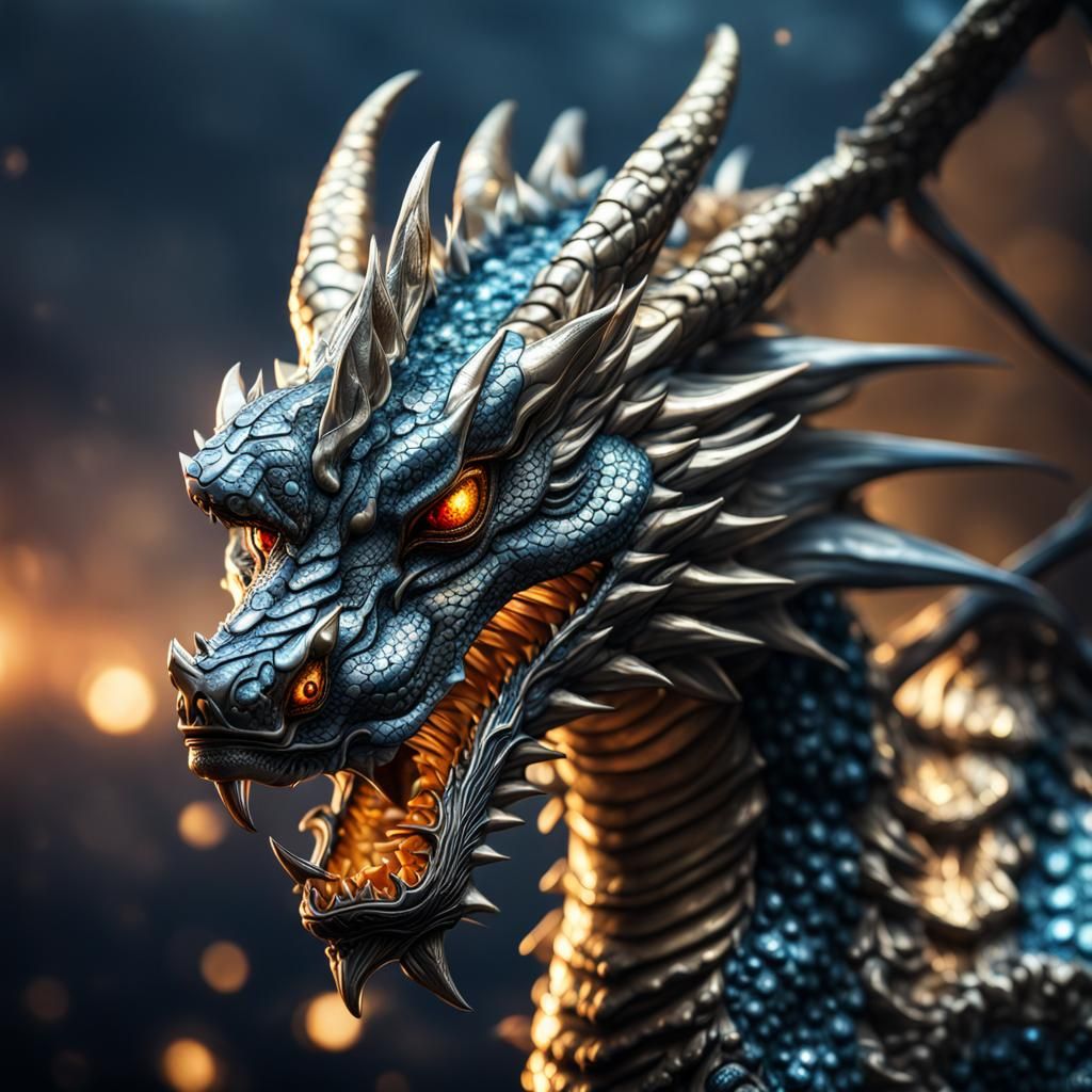 Hyperrealistic Diamond Dragon in Cinematic Style