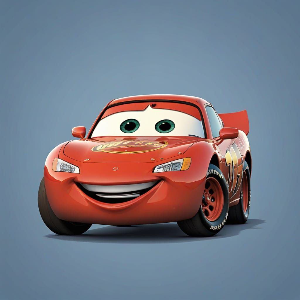 Smiling Number One Character in Pixar Cartoon Style