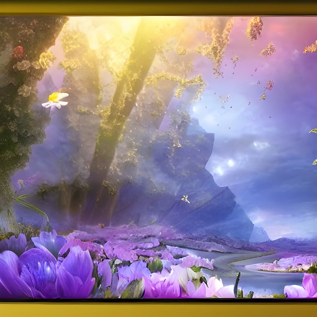 Enchanting Glass Flower: Detailed Matte Painting