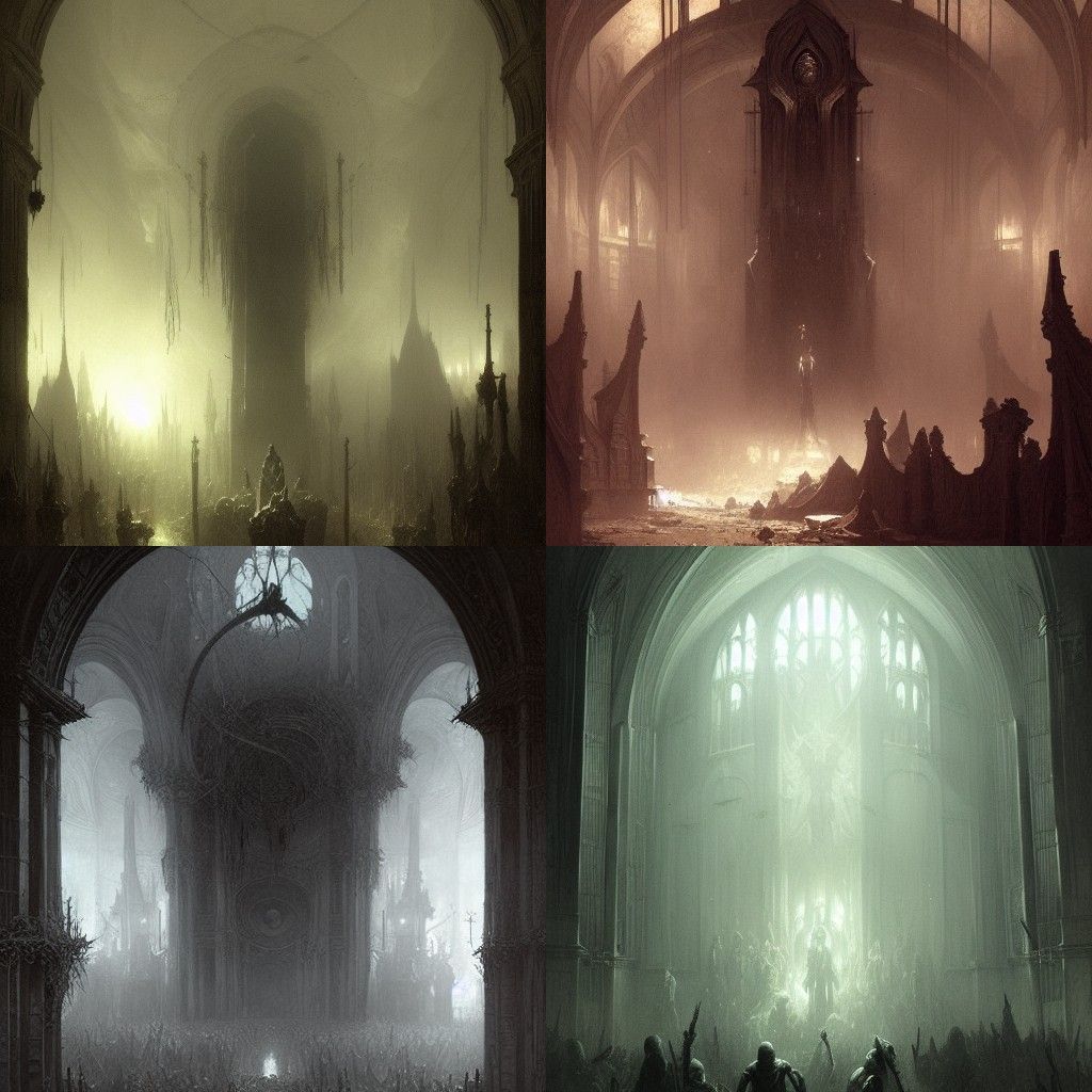 Gothic Horror: Church Engulfed in Mist