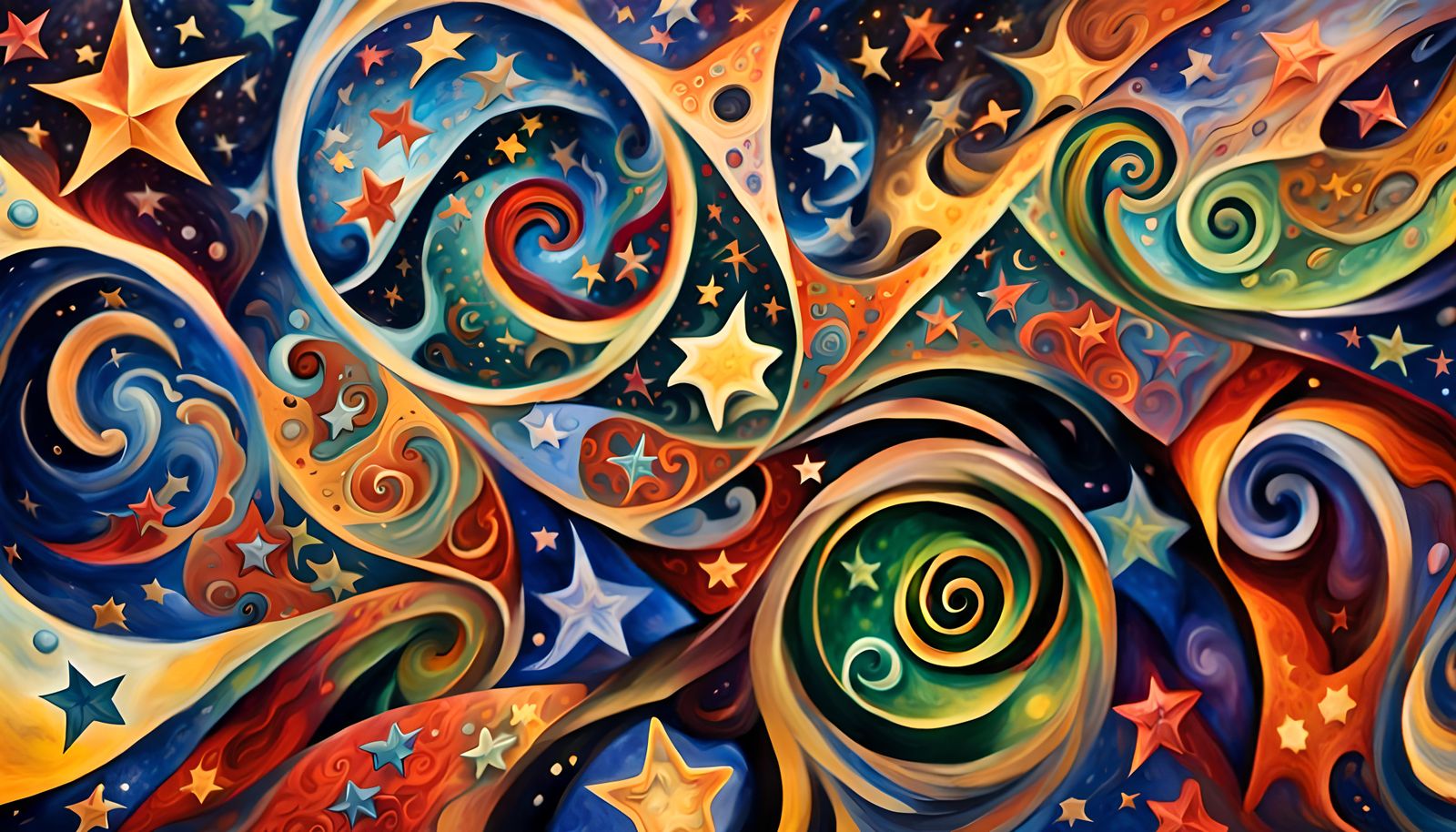 Surreal Cosmic Dance: Exquisite Iridescent Star Beings amids...