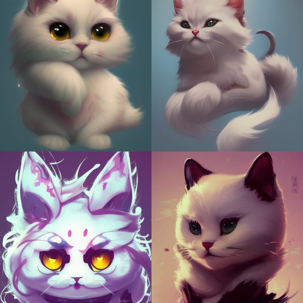 Kawaii Sanrio Cat Portrait in Hyperdetailed Style