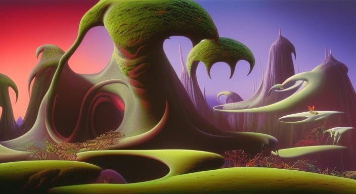 Mystical Dark Dreamscape with Dynamic Lighting