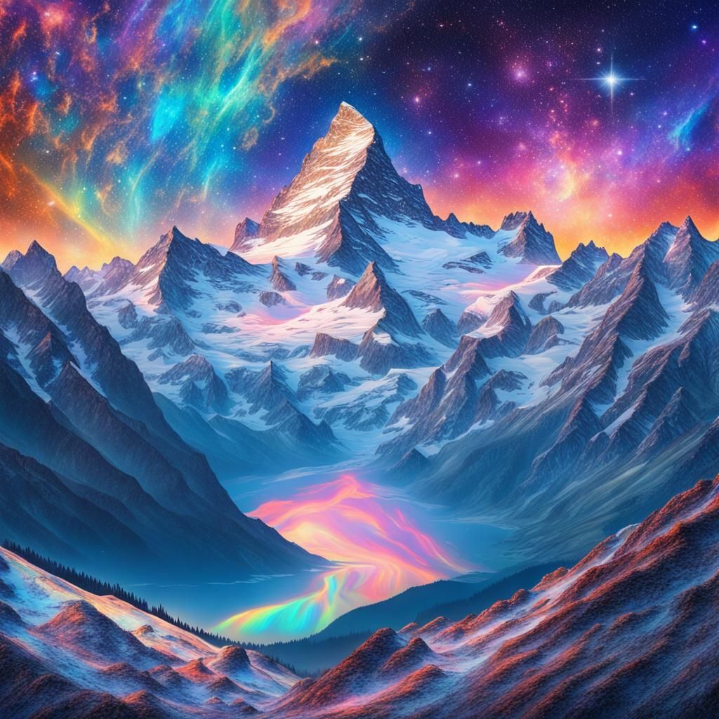 Swiss Alps: Holographic Cosmic Illustration