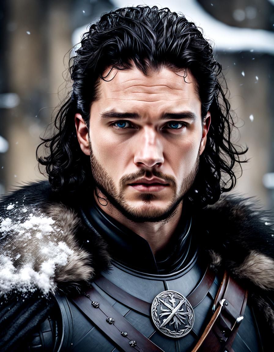 Jon Snow Portrait on The Wall with Longclaw