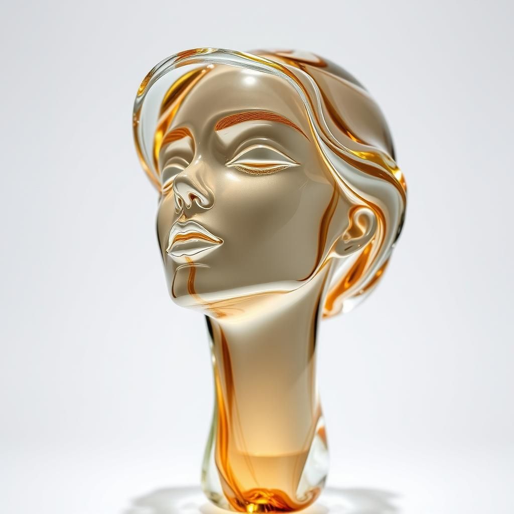 Elegant Glass Sculpture of a Woman