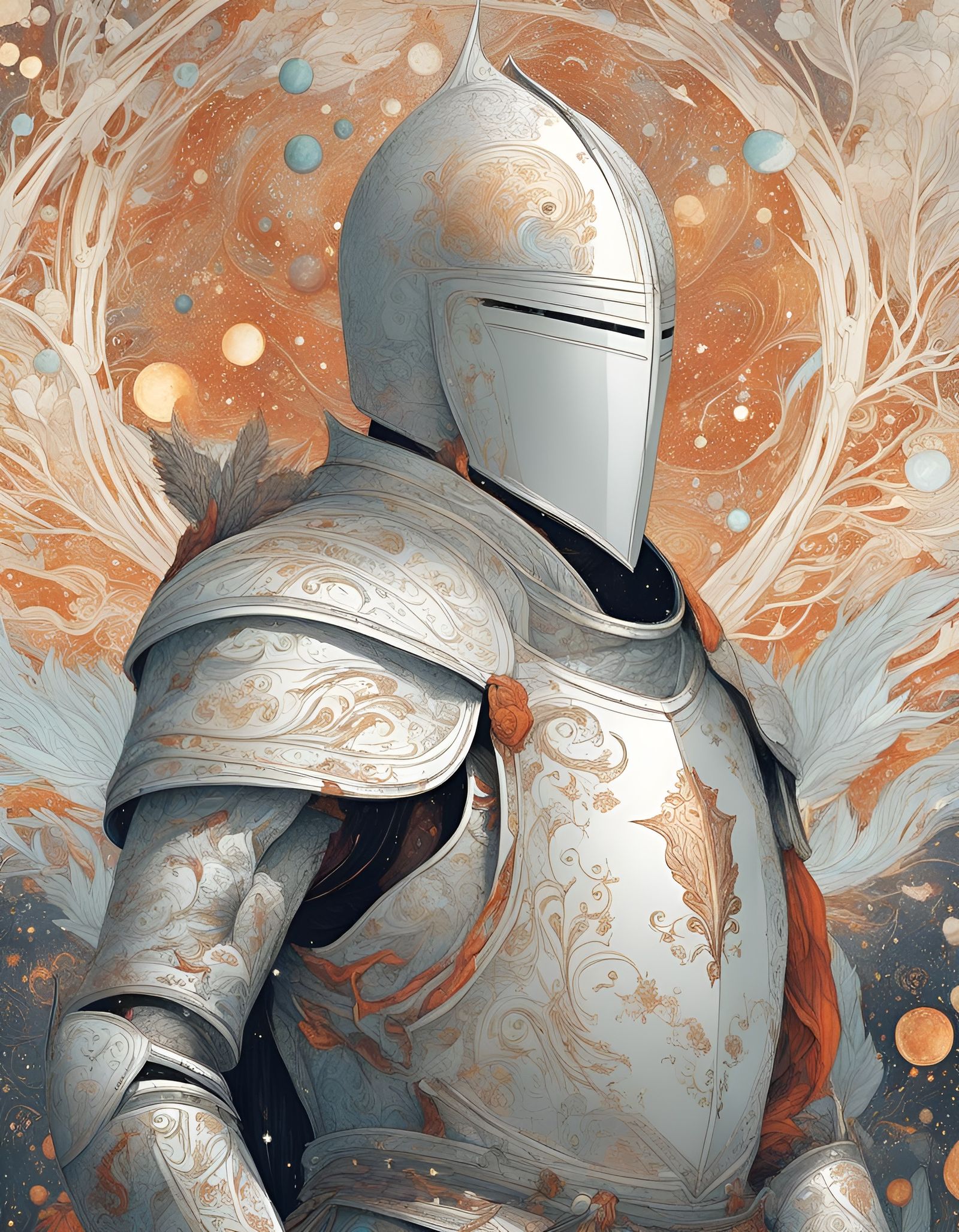Galactic Knight in Lava-Outlined Constellation Armor