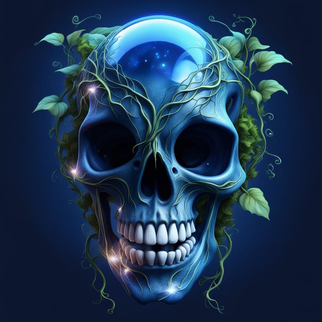 transparent alien skull