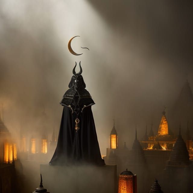 Detailed 3D Rendering of a Hyperrealistic Baphomet