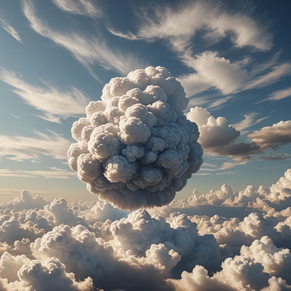 Mysterious Spherical Cloud Hovering: Matte Painting