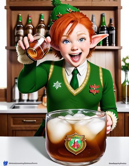 Gingerbread Goblin Guzzling Ginger Ale