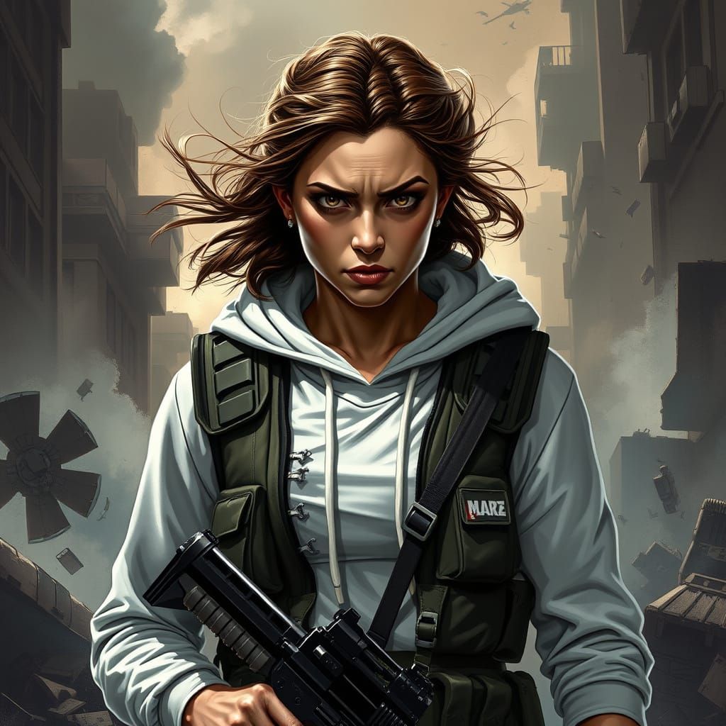 Gritty 21st-Century Princess Leia as Cyberpunk Resistance Le...