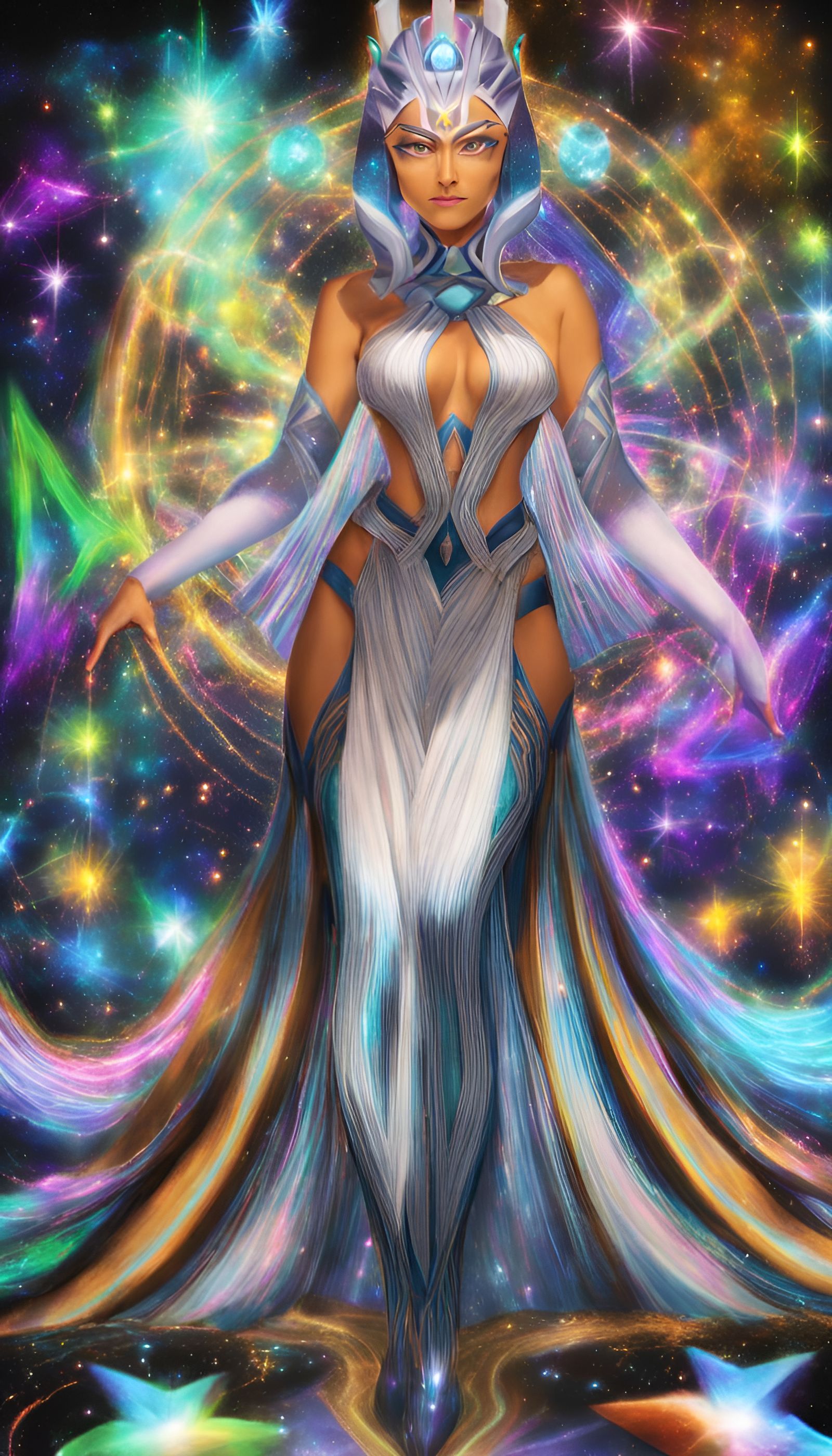 Ahsoka Tano as Astral Goddess in Digital Art