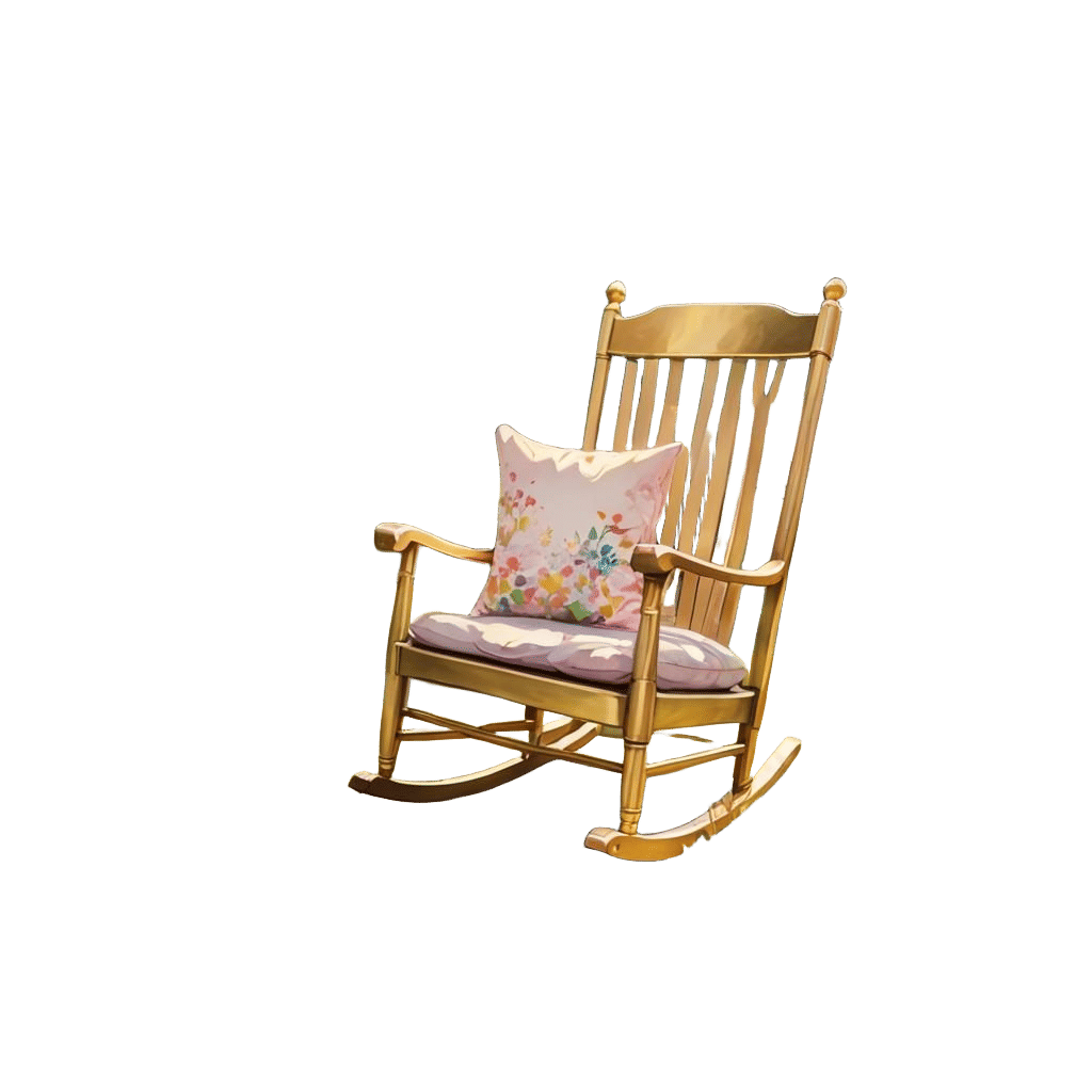 Gold Rocking Chair in Garden, Anime Key Visual