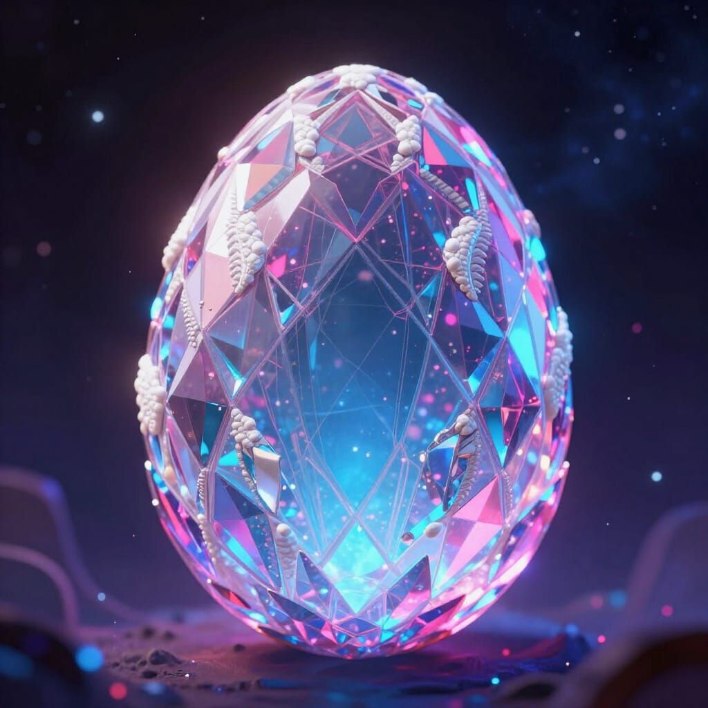Diamond Dragon Egg with Cosmic Glow