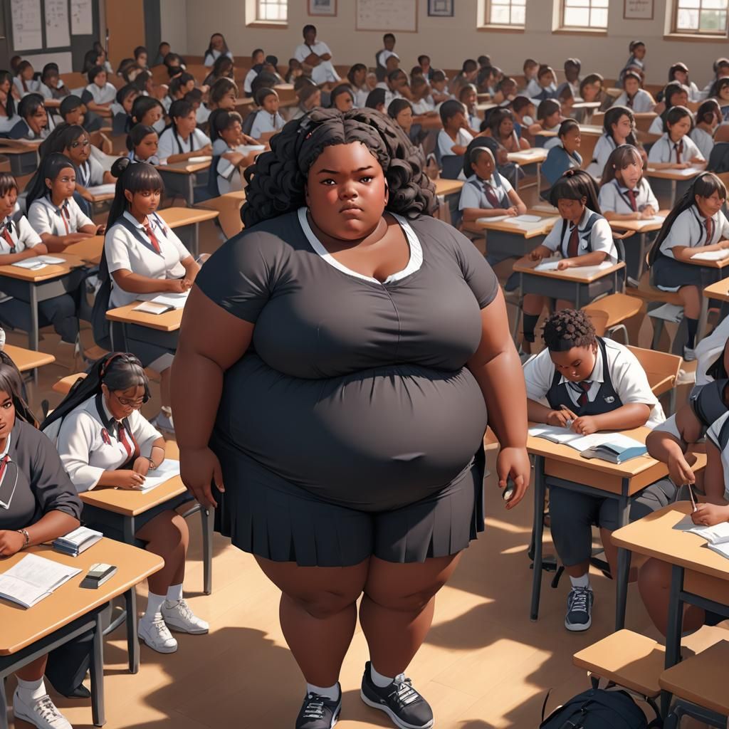 Anime Style Portrait of a Beautiful Plus-Sized Girl