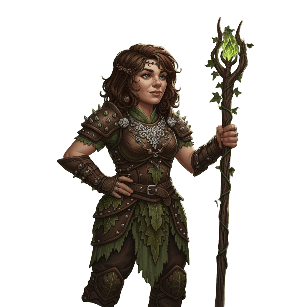 Halfling Druid Portrait in Realistic Fantasy Style